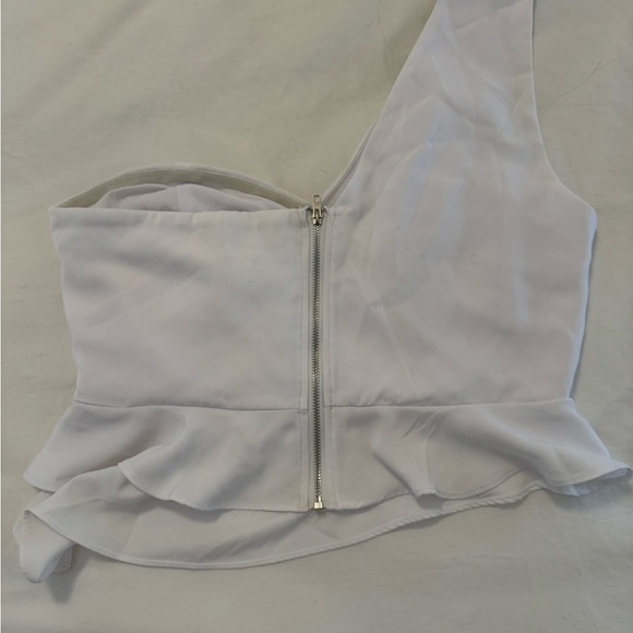 Superdown White Ruffle One-Shoulder Top - Picture 2 of 3